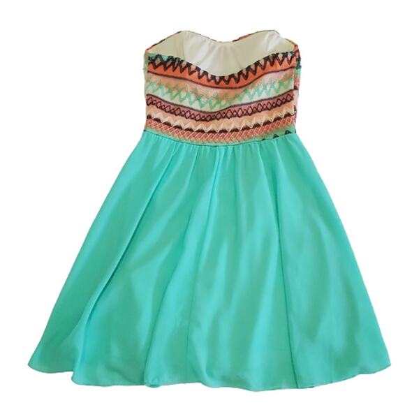 Style Rack Mint Peach Strapless Short Dress Lined Small - Picture 3 of 8